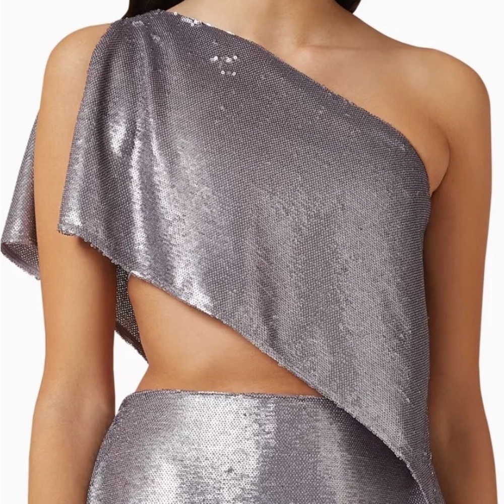 GAUGE81 Glamorous One-Shoulder Designer Sequin Top